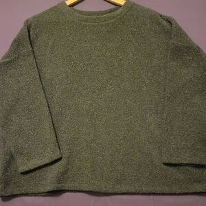 Womens Eileen Fisher Black Crew Neck Wool Sweater. Size XL